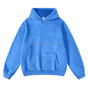 Vintage Custom Stone Acid Washed <b>Brown</b> Drop Shoulder Zip up Distressed Heavyweight Sun Faded Pullover Hoodie - Product Image 2