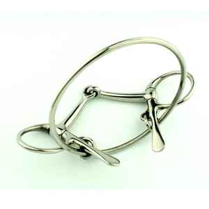 Mors de cheval en acier inoxydable à double anneau de fixation pour étrille - Product Image 3
