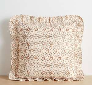 Housse de coussin en coton imprimé floral, motif fleurs roses, style bohème, coussin décoratif fait main, décoration intérieure - Product Image 3