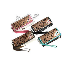 Nouveau Portefeuille de Luxe 2026 en Cuir Véritable Fait Main à Motifs Floraux, Porte-Cartes et Pochette en Cuir de Vachette à Poils pour Femme - Product Image 2