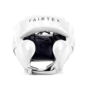 Casco de Boxeo Fairtex, Blanco, Cuero PU, Cierre de Gancho y Bucle, 7 Ventilaciones, Protección Transparente, para Entrenamiento y Sparring, Unisex, Adulto - Product Image 1