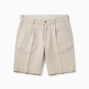Shorts en lin tricoté pour homme, coupe ajustée, mi-cuisse, couleur unie, taille élastique, séchage rapide, style décontracté chic, OEM ODM, vente en gros, marque privée - Product Image 4