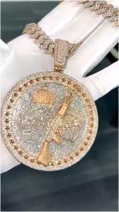 Conjuntos de Joyería Hip Hop Personalizados, Collar con Inicial de Letra Redonda de Moissanita, Plata de Ley 925 para Accesorios de Boda - Product Image 2