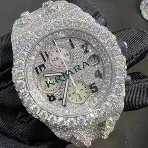 Reloj Cronógrafo de Lujo para Hombre de Alta Calidad con Caja de Piedras Preciosas, Correa de Acero Inoxidable, Movimiento Automático y Cristal Analógico - Product Image 1