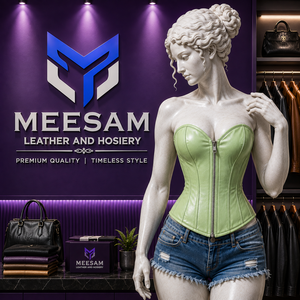 Women's Goth <b>Punk</b> Plus-Size Zipper Leather Lace Corset Shapewear Hip Enhancer Latex Waist Trainer Satin Fabric Seamless Quick - Product Image 1