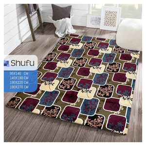 Tapis moderne abstrait en polyester Shufu, mousse haute densité, design gaufré, anti-allergique, antidérapant, doux, confortable, poils moyens - Product Image 5
