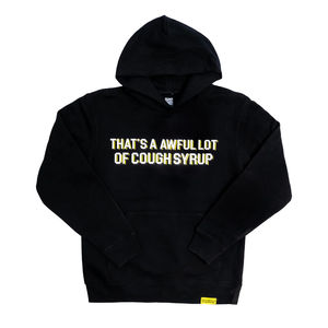 Sudadera con capucha holgada informal estilo streetwear para hombre, de tejido grueso de 450 GSM, con estampado de calavera y diseño 'That's a Awful Lot of Cough Syrup' - Product Image 3