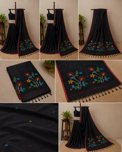 ผ้าส่าหรีแบบดั้งเดิมของชาวชาวมุสลิม (Jamdani Saree) ผ้าฝ้ายทอมืออย่างประณีต ชุดพื้นเมืองที่สง่างาม ผ้าส่าหรีอินเดียสำหรับผู้หญิง - Product Image 5