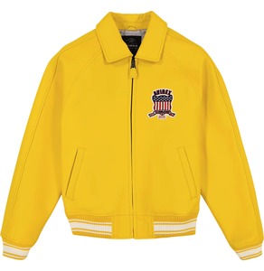 High-quality Yellow Avirex Leather <b>Jacket</b> for Men 100% Genuine Leather Avirex <b>Jackets</b> for Men Waterproof Front Custom Outerwear - Product Image 1