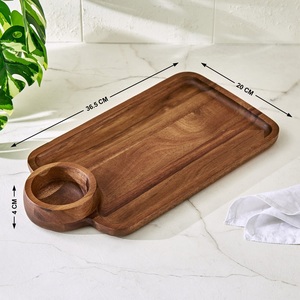 Bandeja de Servicio Rectangular de Madera de Acacia Pulida, Moderna, Ecológica, Sostenible, Duradera, Comercial, Personalizada para el Hogar - Product Image 4