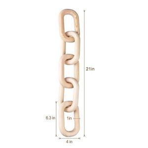 Cadena de Eslabones Ovalados Negros Hechos a Mano con Madera Natural, Decoración de Madera de Mango, Diseño Único para Decoración de Mesa - Product Image 2