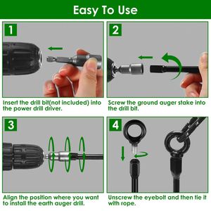Set di 4 Punte a Spirale Robuste da 7 cm di Larghezza per Trivellazione del Terreno e Scavo di Buche - Product Image 3
