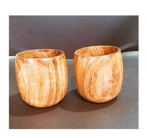 Verre à eau en bois pour usage domestique, cadeau pour adultes, occasion spéciale, couleur naturelle, design moderne - Product Image 4