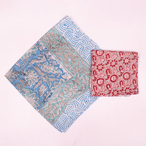Paisley Block Print Handmade Cotton <b>Square</b> <b>Scarf</b> Floral Print Skin-Friendly Boho Style Hair Bandana Unisex & Pets - Product Image 4