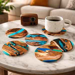 Sous-verres carrés en bois de noyer et d'érable de qualité supérieure, écologiques, taille et épaisseur personnalisables, design moderne pour la maison, l'hôtel, la restauration - Product Image 3