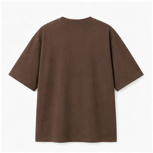 T-shirt à manches courtes surdimensionné pour homme en coton biologique marron chocolat personnalisé MTS-OVR-0027 - Product Image 2