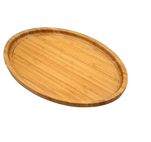 Bandeja Ovalada de Madera con Borde Elevado – Plato Elíptico Natural para Café, Aperitivos y Decoración de Encimeras de Cocina - Product Image 1