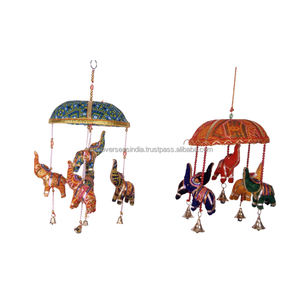 Carillon éolien multicolore fait à la main de bonne qualité décoration murale carillon éolien éléphant avec cloches au prix le plus bas du fournisseur de confiance - Product Image 6