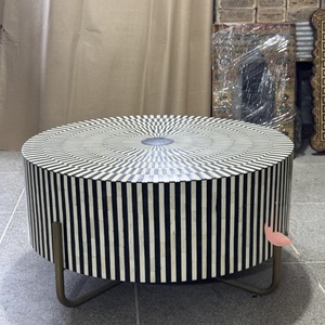 ILAHI's Bone Inlay <b>Table</b> Modern Design Agate Detailing <b>Storage</b> Portable Home Furniture - Product Image 4