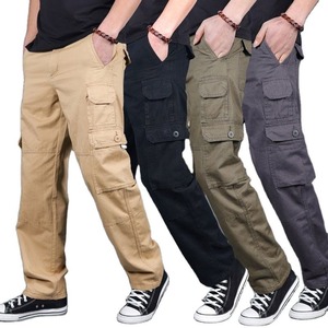 Wholesale 100% Cotton Men's Cargo Pants Mens Casual Multi Pockets <b>Large</b> Size Pants Men Outwear Straight Winter Pants Trousers - Product Image 5