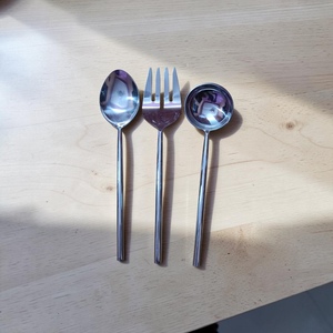 ชุดช้อนส้อมโลหะเคลือบเงา ด้ามยาว ดีไซน์มินิมอล อุปกรณ์สำหรับเดินทาง - Product Image 2