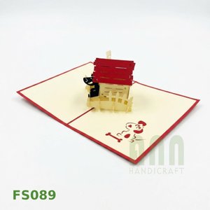 Cute Dog's House 3D Pop-up Traditional Die-Cut Greeting <b>Cards</b> Valentine's Day Birthdays Paper Souvenir Offset Printing Matte - Product Image 5