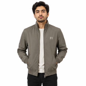 Blousons universitaires pour hommes en gros – Minimalistes, zippés, col montant, décontractés, streetwear d'hiver, vêtements d'extérieur personnalisés OEM – Fournisseur B2B USA - Product Image 1