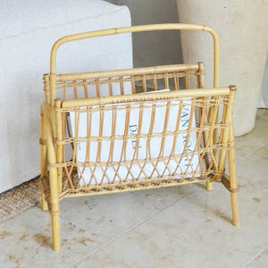 Revistero de madera de ratán, accesorios para muebles de oficina, archivos de lujo, soporte para organización, estantes - Product Image 5