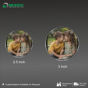 Round 2.5 Inch <b>Acrylic</b> Magnetic UV Printing Customizable Clear Portable <b>Photo</b> <b>Frame</b> - Product Image 2