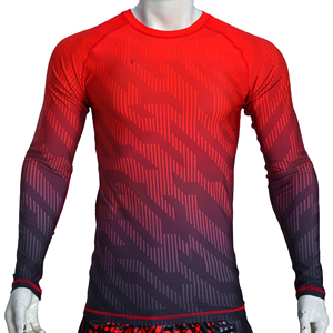 Haut de compression personnalisé pour homme à manches longues, sublimé, pour BJJ MMA, séchage rapide, respirant, pour la gym et le fitness - Product Image 1