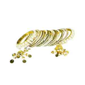 Ensemble de bracelets Chura de mariage islamique tendance de luxe haut de gamme, plaqué or, bijoux traditionnels pour femmes - Product Image 1