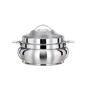 หม้อไฟโลหะดีไซน์ทันสมัย พร้อมฉนวนกันความร้อน สำหรับเสิร์ฟอาหาร - Product Image 1