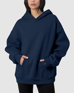 Sweat à capuche décontracté pour femme, 100 % coton tissé épais 500 g/m², anti-plis, respirant, avec logo personnalisé imprimé sur le devant, style streetwear de haute qualité - Product Image 1