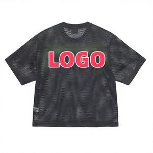 Camiseta Deportiva Personalizada al por Mayor, Estilo Urbano, Corte Holgado, Vintage, Transpirable, con Estampado por Transferencia de Calor, Cuello en V, Protección UV, para Fútbol - Product Image 6