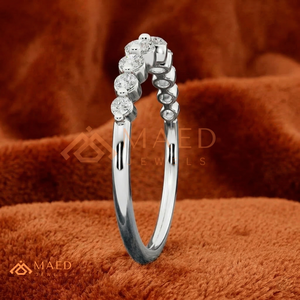 Factory Custom 925 <b>Silver</b> / 10K 14K 18K <b>Solid</b> <b>Silver</b> Diamond Band | Seven Stone Graduated Lab Diamond Ring | Promised Jewellery - Product Image 1