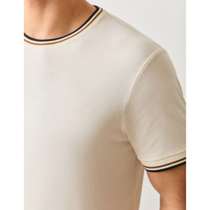 Camiseta de cuello redondo para hombre, manga corta, tejida, lisa, informal, para uso diario, con logo personalizado, proveedor mayorista de Pakistán y China, personalizable. - Product Image 4