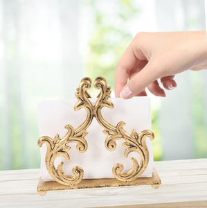 Exclusivo servilletero de latón hecho a mano con diseño floral, artesanía decorativa para bodas, fiestas, eventos y uso en la mesa. - Product Image 5