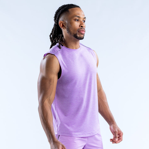 Camiseta sin mangas para hombre, ajustada, de secado rápido, para gimnasio, correr, chaleco deportivo, absorbe la humedad, venta al por mayor, OEM, logotipo personalizado - Product Image 6