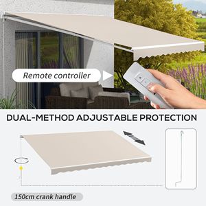 Toldo Retráctil Eléctrico de 16FT X 10FT, Color Crema, con Control Remoto y Manivela Plegable para Terraza - Product Image 4