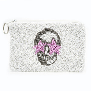 Vacation Durable Foldable Magnetic Beaded Pouch Travel Coin Purse Handmade Women's Clutch Mini <b>Bag</b> <b>Gift</b> Silk Cotton Lining 1L - Product Image 6