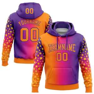 เสื้อฮู้ดดี้ผู้ชายแบบกำหนดเอง พิมพ์ลายชื่อและหมายเลขด้วยเทคนิค Sublimation สีไล่ระดับลายดาว ดีไซน์ลำลองสำหรับฤดูใบไม้ร่วง ผู้ผลิต OEM - Product Image 1