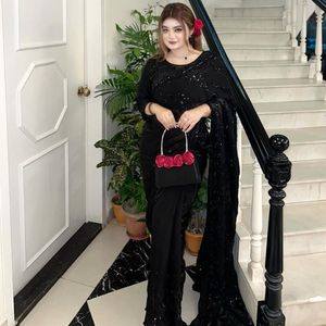 Sari en soie Pure Space avec des perles dorées originales et une bordure ajourée, sari de soirée de créateur, prix de gros par Royal Export - Product Image 3