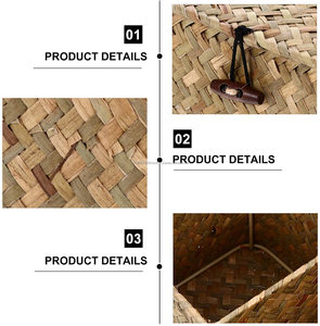 Wholesale Price Seagrass Divider Box Organizer <b>Baskets</b> 3-Tier Minimalist Design <b>Cutlery</b> Storage <b>Basket</b> for Home Hotel Restaurant - Product Image 2