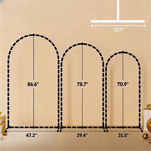 Arco Decorativo Nero a 3 Pezzi con Supporto in Metallo per Matrimoni - Product Image 6