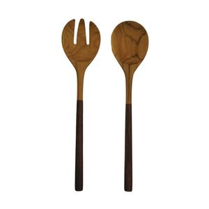 Eco Friendly Wooden <b>Salad</b> <b>Tools</b> Server Set with Designer Handle Dishwasher Safe - Product Image 6