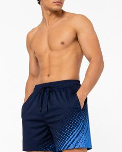 Shorts de sport respirants pour hommes avec fermetures éclair, taille mi-haute, séchage rapide, cordon de serrage à la taille, longueur Bermuda, en polyester, décontractés - Product Image 3