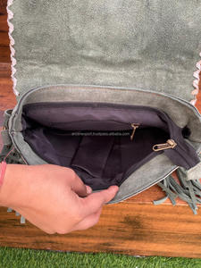 Bolsos con flecos de cuero de gamuza de piel metálica, bolsos cruzados con estilo occidental, superventas, bolsos de hombro para mujer - Product Image 5