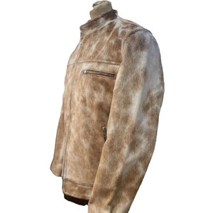 Mens <b>Real</b> Cowhide <b>Leather</b> Field Coat Full Sleeve Utility Design Strong Material Weatherproof Finish Comfortable Outdoor Wear - Product Image 3
