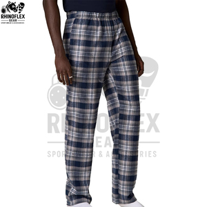 New Arrival Custom Plaid Flannel Pajama Pants Elasticized Waistband With Adjustable Drawstring Brushed Cotton Sleepwear - Product Image 6