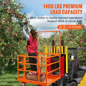 Gabbia di Sicurezza per Carrello Elevatore con Capacità di Carico di 1400 libbre, Piattaforma di Lavoro 43FT X 45FT, Imbracatura con Blocco, Foro di Scarico, Accessori e Ricambi per Carrelli Elevatori - Product Image 1